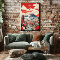 Japanese Fusion Landscape Art Print Cultural or Heritage Poster