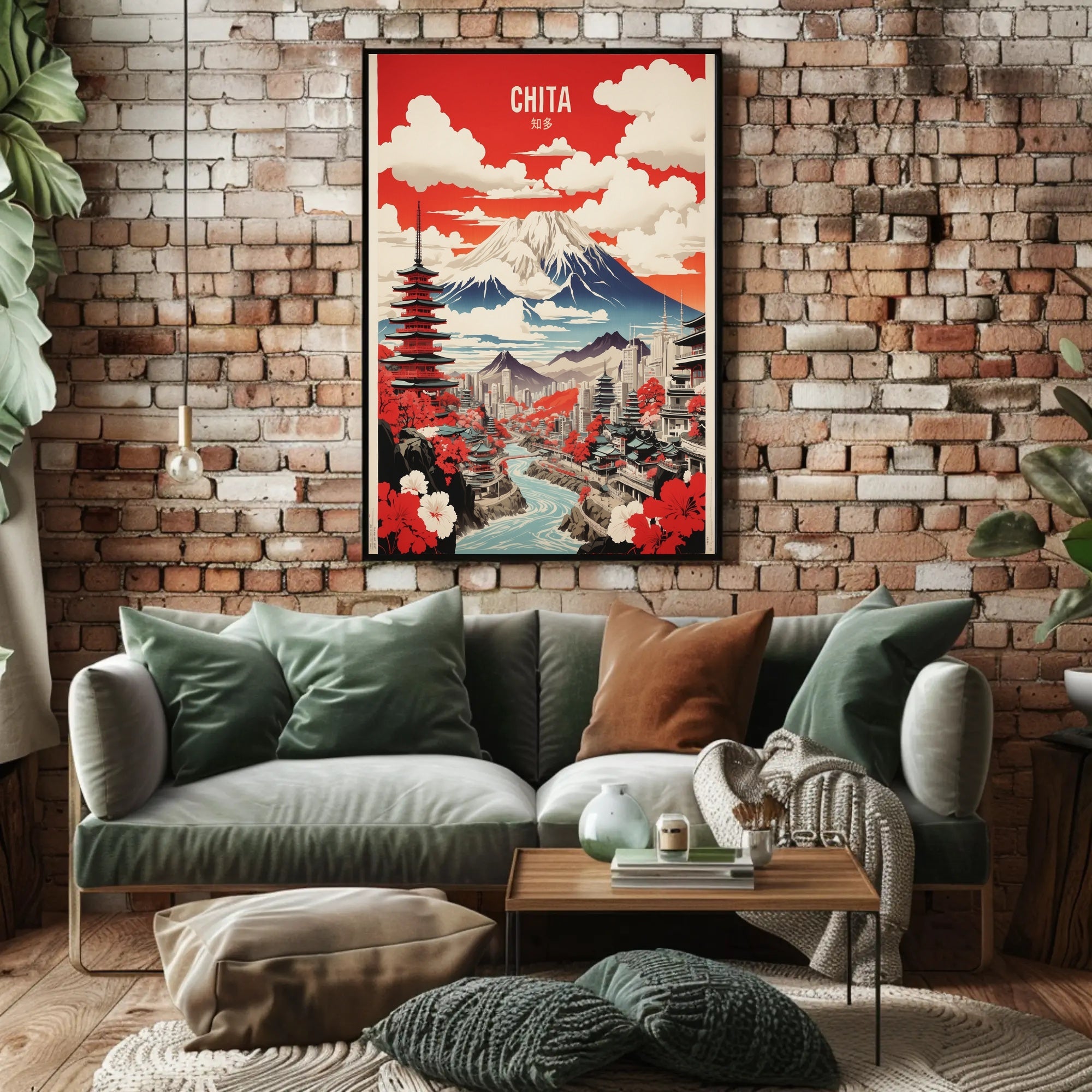 Japanese Fusion Landscape Art Print Cultural or Heritage Poster