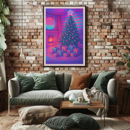 Neon Christmas Celebration Poster