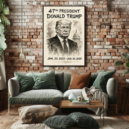 Trump 47th President Patriotic Scenic Poster