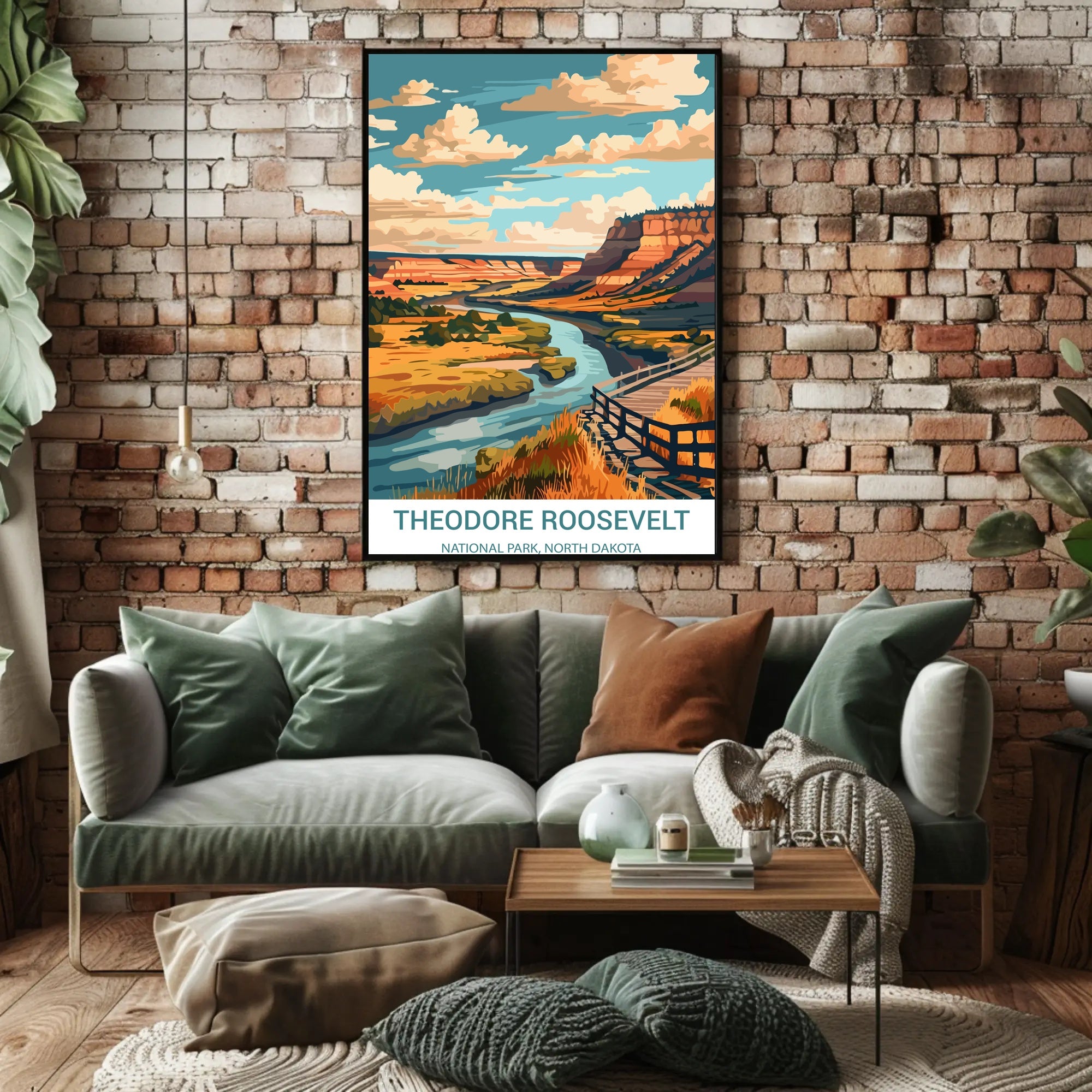 Theodore Roosevelt National Park Scenic Landscape Vintage Poster