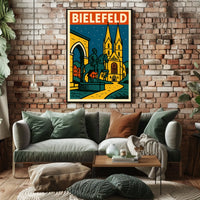 Bielefeld A Nighttime Cityscape Poster