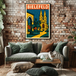 Bielefeld A Nighttime Cityscape Poster