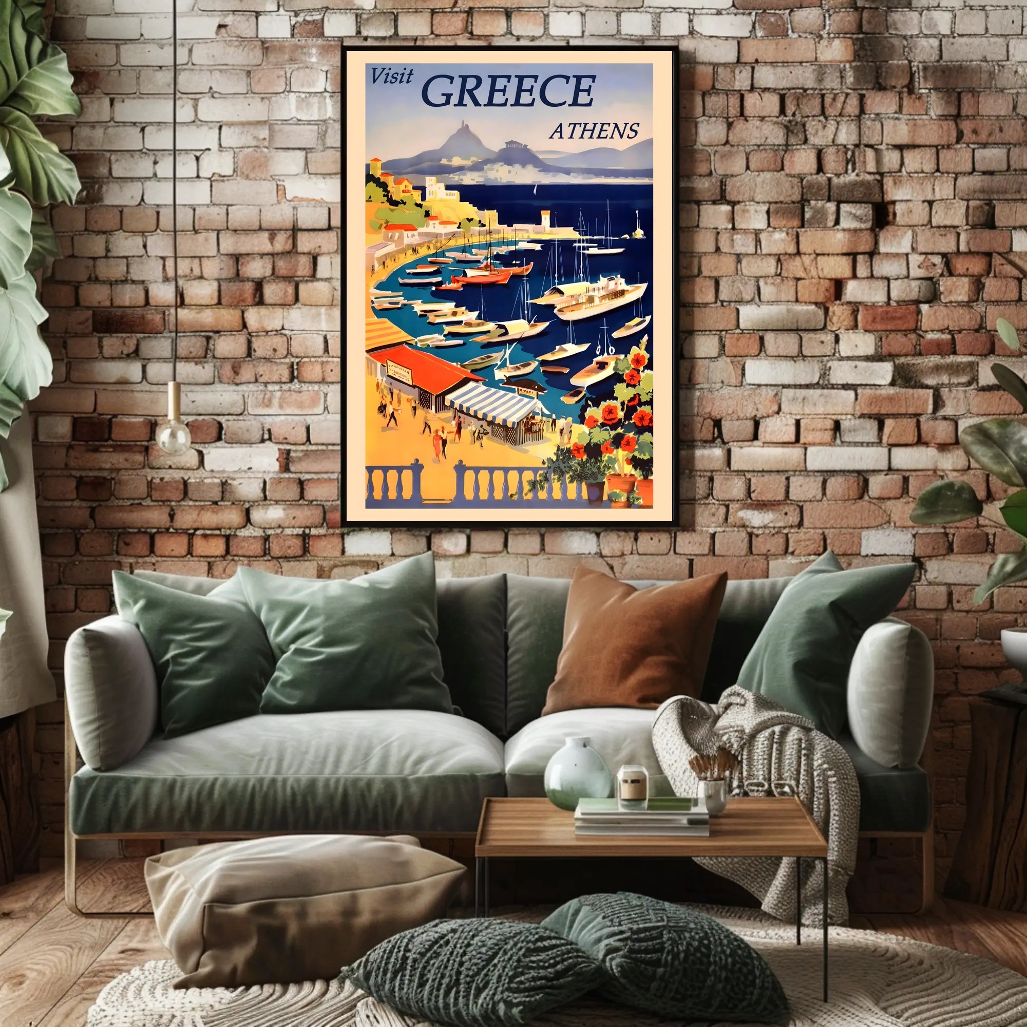 Visit Greece: Discover Athens Majestic Harbor Travel Poster