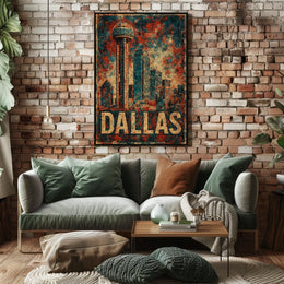 Dallas Observation Tower Vintage Travel Collectors Poster