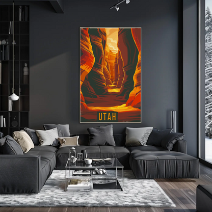 Utah Canyonlands Sunlit Slots Travel Poster