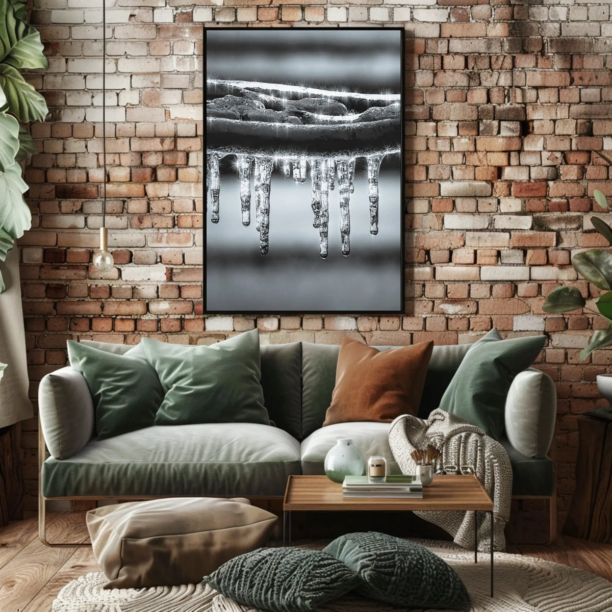 Icicle Serenity: Winter Calm Artistic Poster