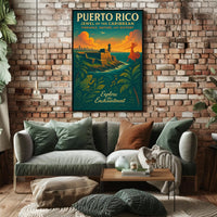 Puerto Rico Sunset Travel Poster