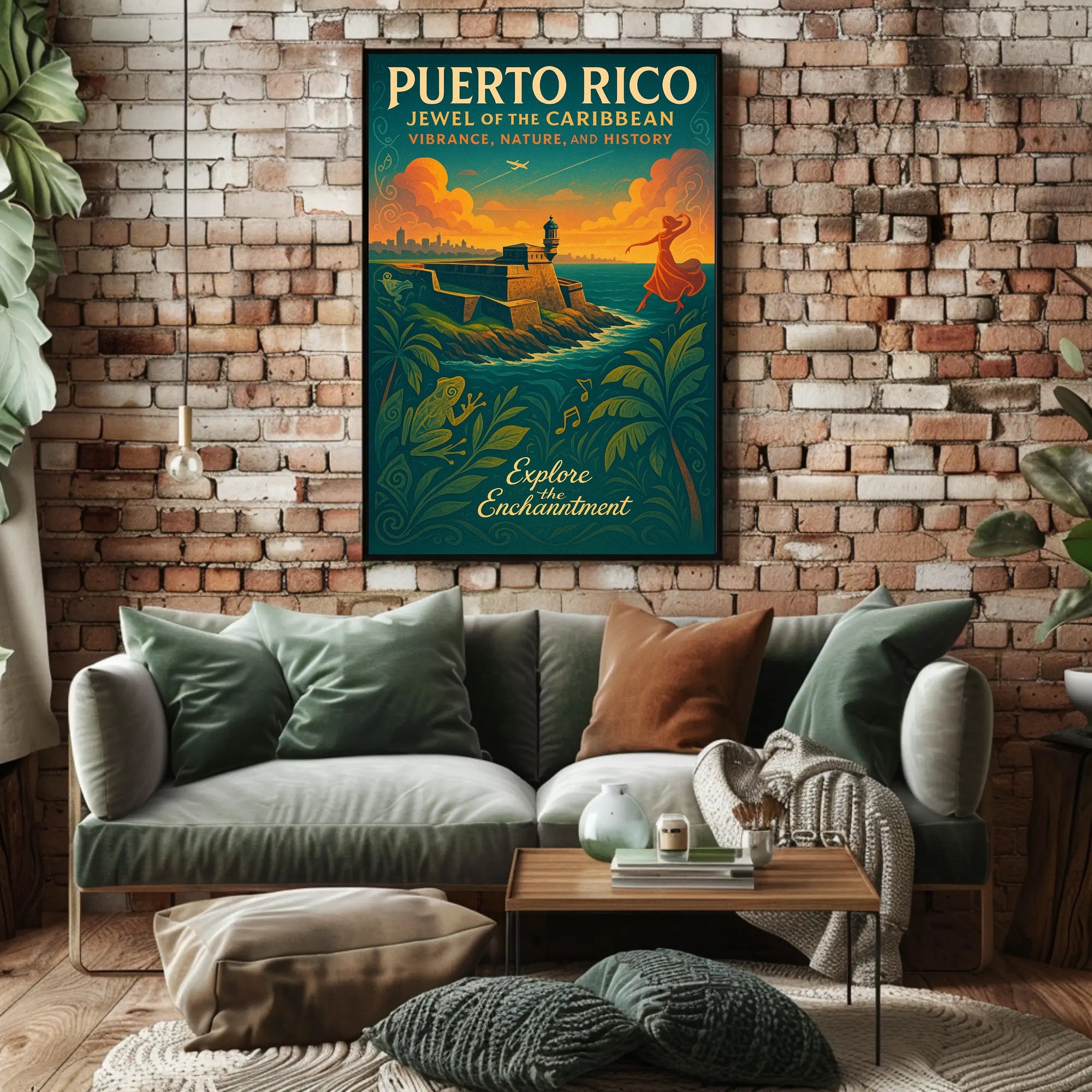 Puerto Rico Sunset Travel Poster