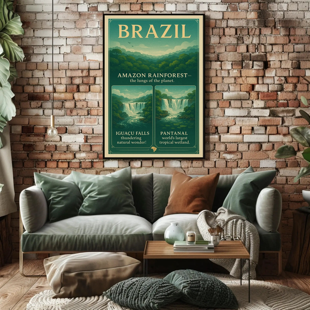 Brazil's Natural Wonders Vintage Travel Poster Art