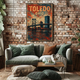 Toledo, Ohio Urban Landscape Poster