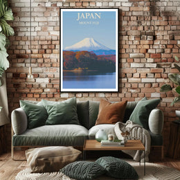 Mount Fuji Autumn Scene Cultural or Heritage Poster