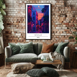 Seville Twilight Urban Escape Poster