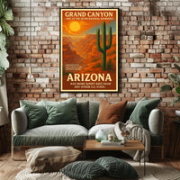 Grand Canyon Arizona Travel Vintage Illustration Poster