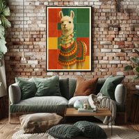 Festive Llama Portrait Poster