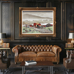 Serene Edo-Period Landscape Art Poster: Cultural or Heritage Poster