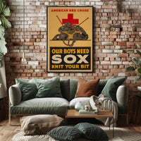 Knit for the Troops Poster PosterGoat