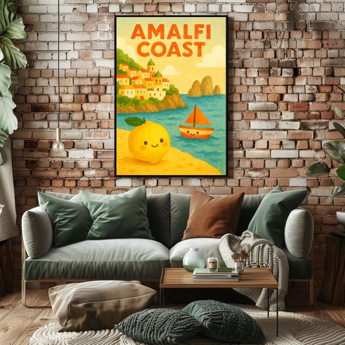 Amalfi Coast Adventure Poster Wall Art Decor Living Room