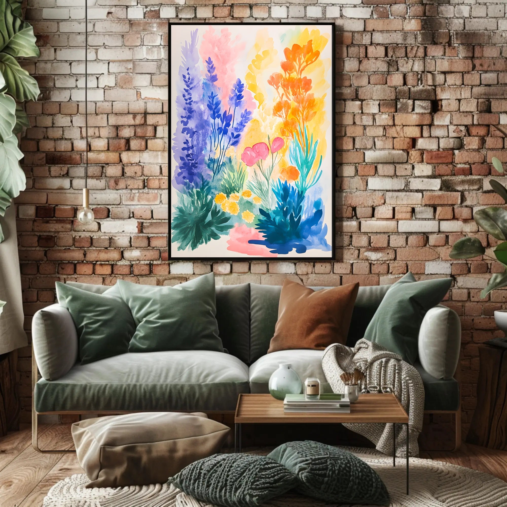 Vibrant Floral Travel Poster Wall Art for Home Decor