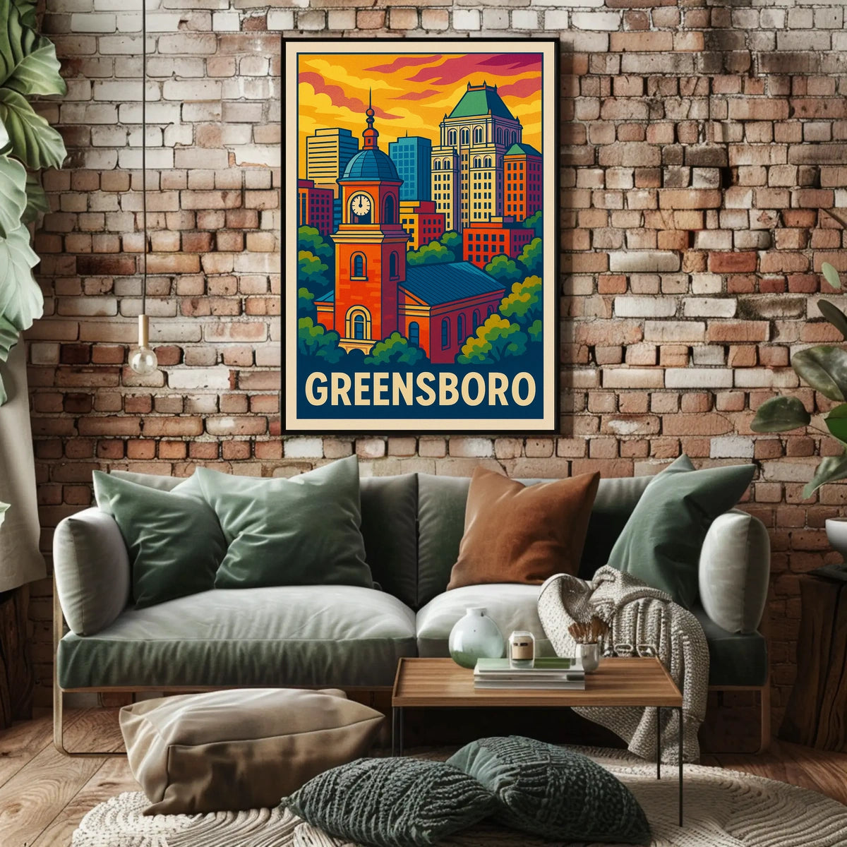 Greensboro Cityscape Poster