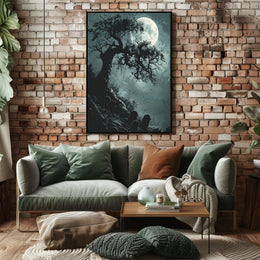 Haunting Gothic Nighttime Scene: Fantasy or Mythology Poster PosterGoat
