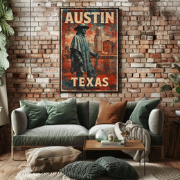 Austin Texas Tribute Wanderlust Poster