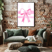 Pink Ribbon Elegance Minimalist Wall Art Poster