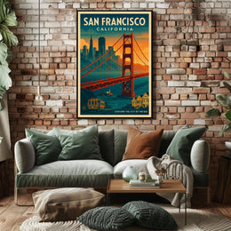 San Francisco Vintage Travel Poster Wall Art
