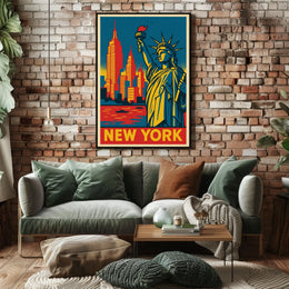 New York Iconic Landmarks Poster