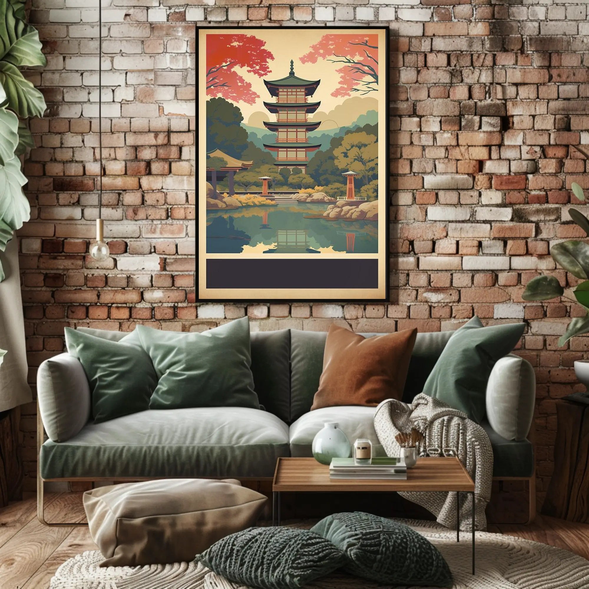 Tranquil Pagoda Reflections Poster