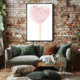 Heart Shaped Cotton Candy Poster Whimsical Pastel Print