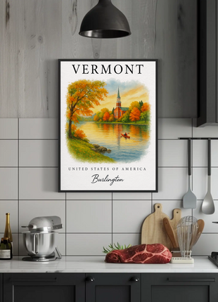 Vermont, Burlington Signature Series Vintage Travel Poster