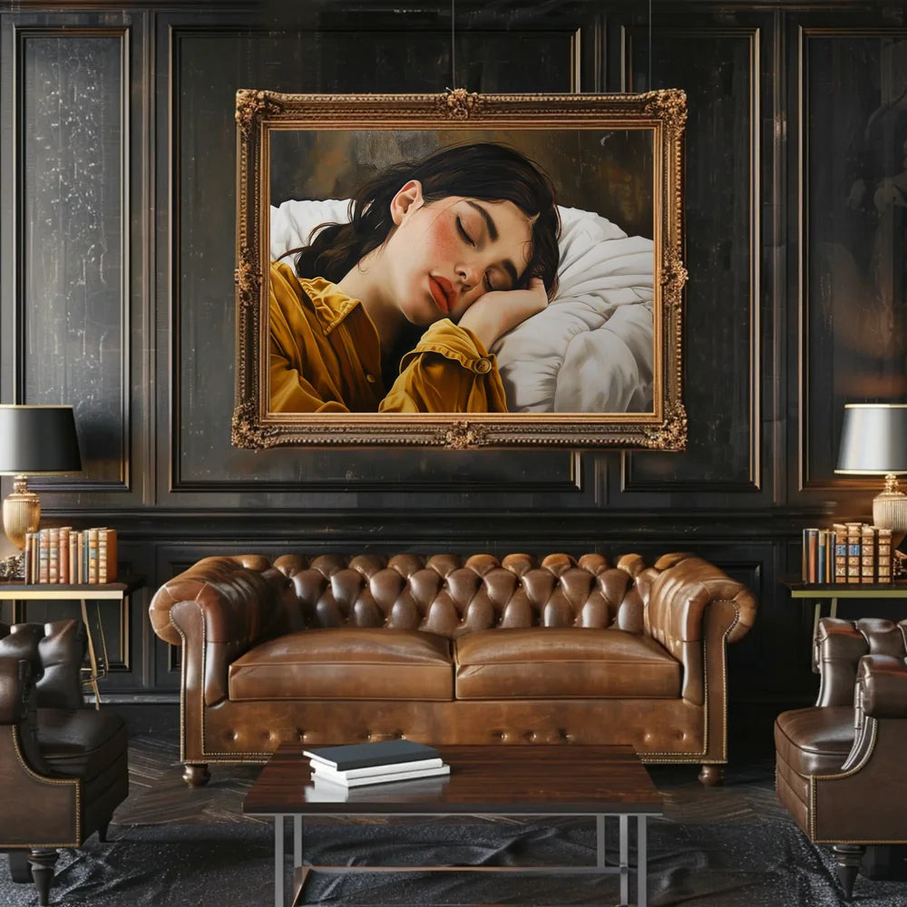 Serene Sleep: Hyper-Realistic Bedroom Art Print