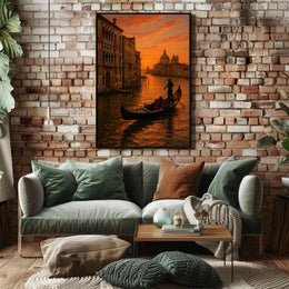 Venice Sunset Gondola: Photorealistic Travel Poster