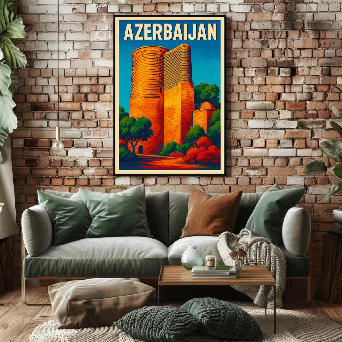 Azerbaijan Iconic Landmark Poster