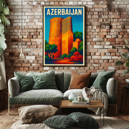 Azerbaijan Iconic Landmark Poster
