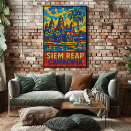 Siem Reap Vibrant Mosaic Poster