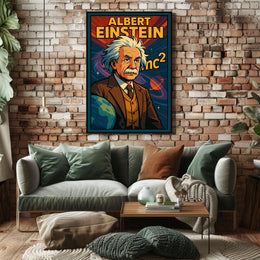 Albert Einstein Scenic Vintage Wanderlust Poster