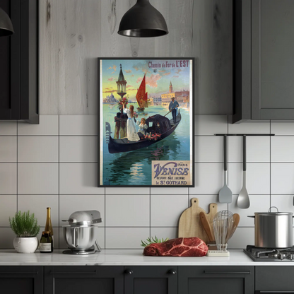 Paris to Venice – Travel Poster via St. Gothard