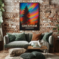 Gresham Oregon Landscape Realism Decor Lovers Poster