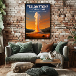 Yellowstone National Park Where Nature's Majesty Unfolds Poster PosterGoat