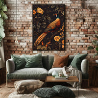 Majestic Pheasant Floral Harmony Poster