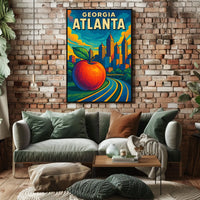 Atlanta Skyline and Peach Poster