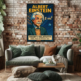 Albert Einstein Relativity Vintage Science Curious Poster