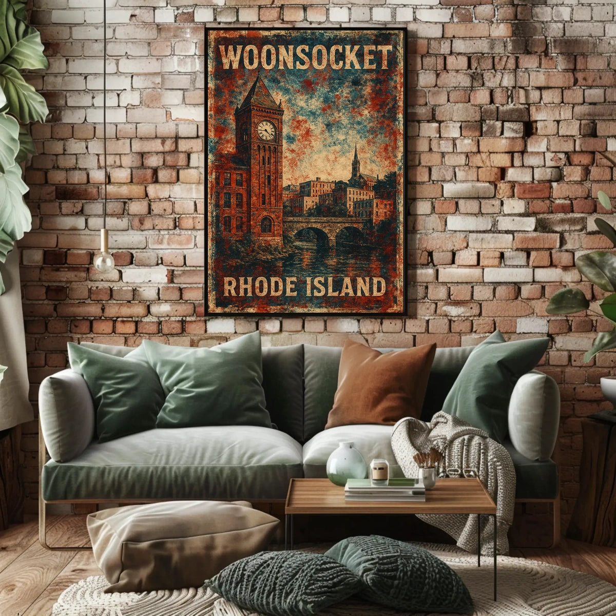 Woonsocket, Rhode Island Vintage Poster