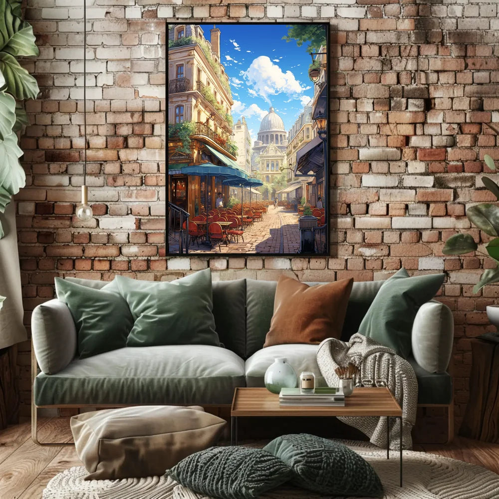 Parisian Street Scene: Vibrant European City Poster