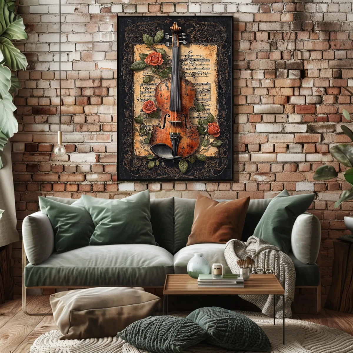 Classical Violin Sheet Music Cultural Poster