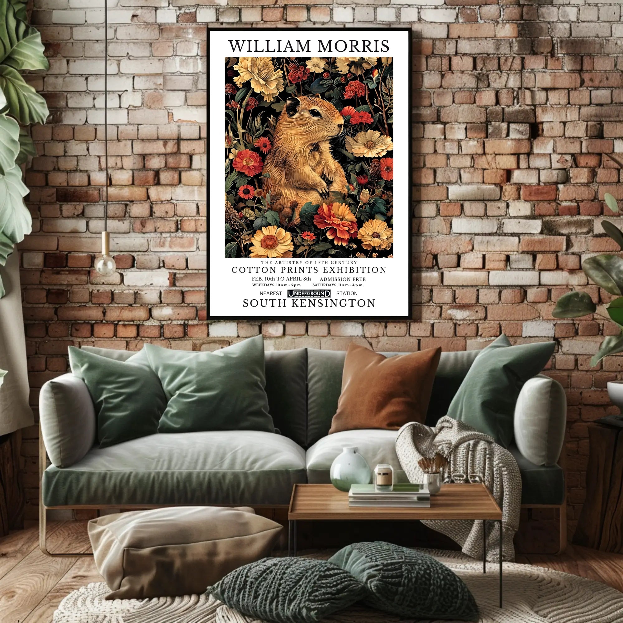 William Morris Cotton Prints Exhibition Artistic Poster