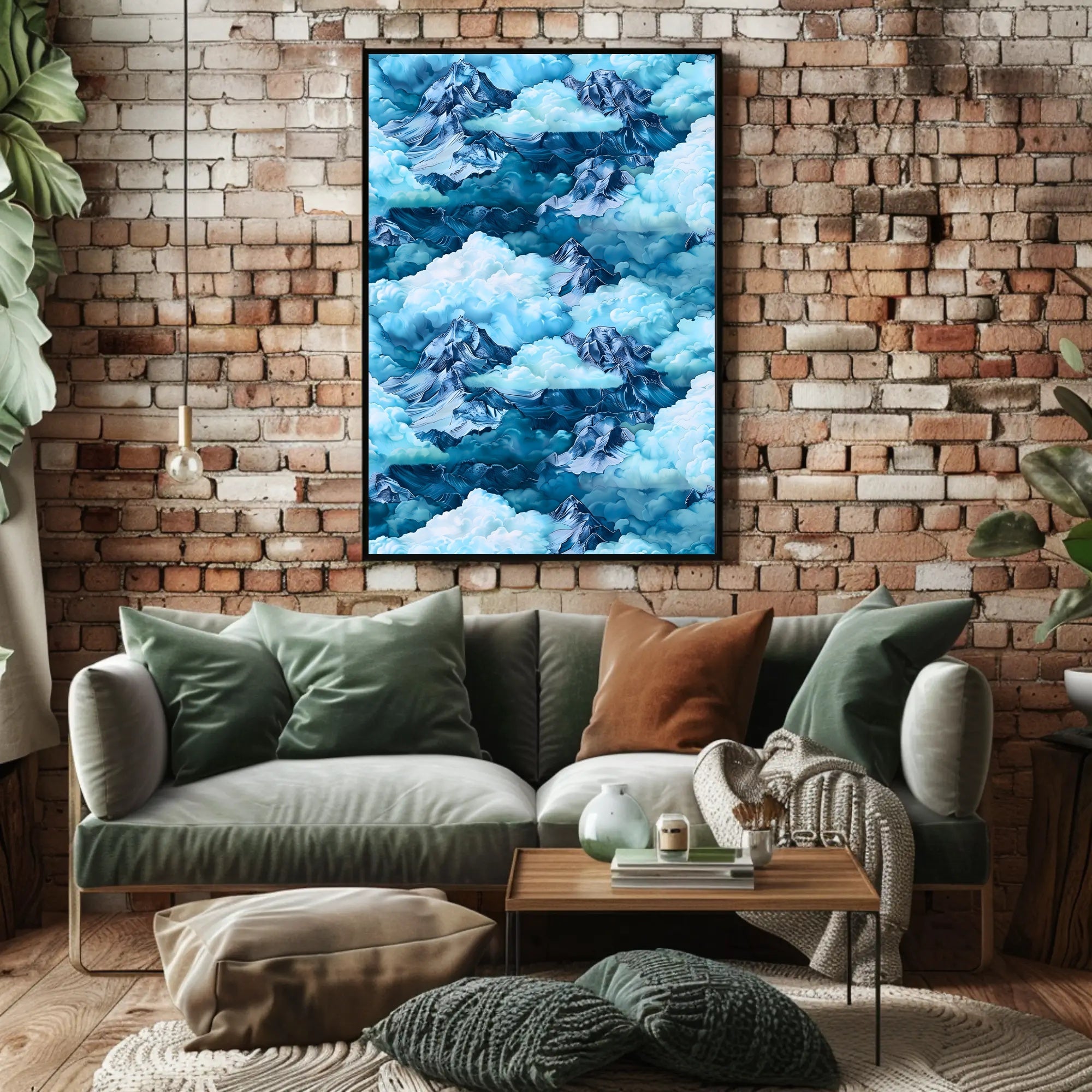 Majestic Mountain Clouds Wall Art Print