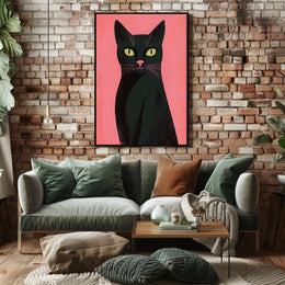 Black Cat Poster Mysterious Modern Wall Art